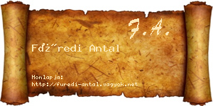 Füredi Antal névjegykártya